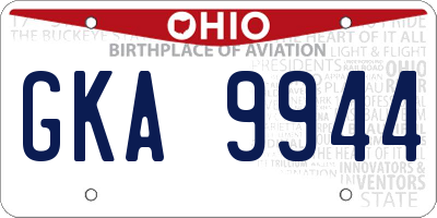 OH license plate GKA9944