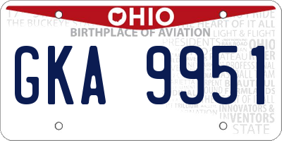 OH license plate GKA9951