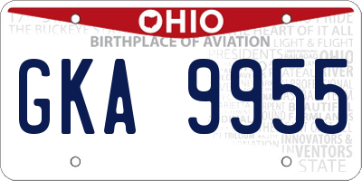 OH license plate GKA9955