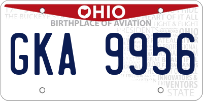 OH license plate GKA9956