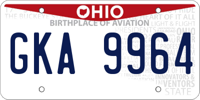 OH license plate GKA9964