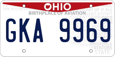 OH license plate GKA9969