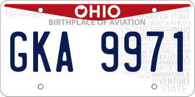 OH license plate GKA9971