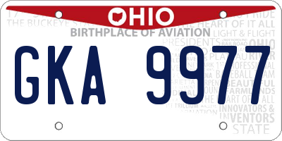OH license plate GKA9977