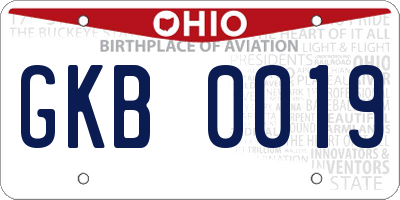 OH license plate GKB0019
