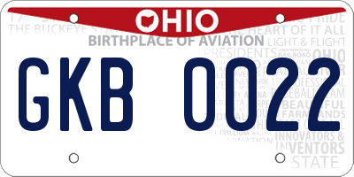 OH license plate GKB0022
