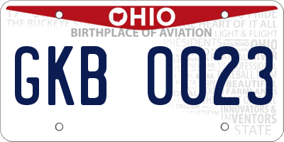 OH license plate GKB0023