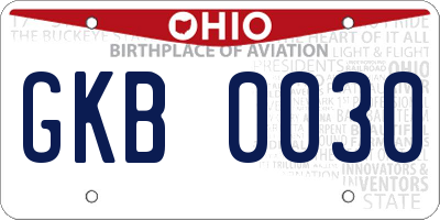 OH license plate GKB0030