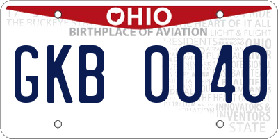 OH license plate GKB0040