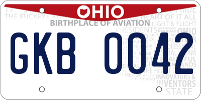 OH license plate GKB0042
