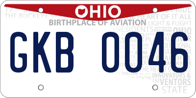 OH license plate GKB0046