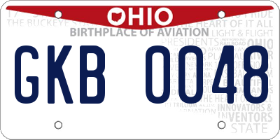 OH license plate GKB0048