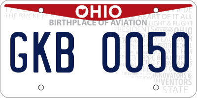 OH license plate GKB0050