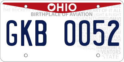 OH license plate GKB0052