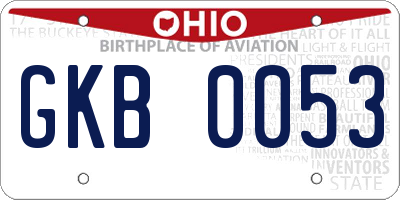 OH license plate GKB0053