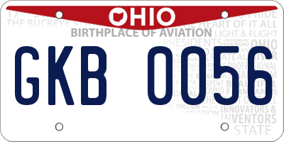 OH license plate GKB0056