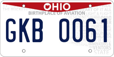 OH license plate GKB0061