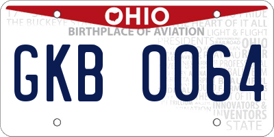 OH license plate GKB0064