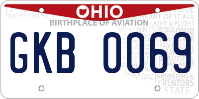 OH license plate GKB0069
