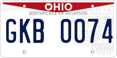 OH license plate GKB0074