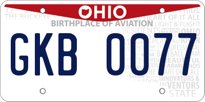 OH license plate GKB0077