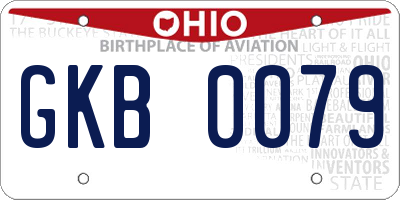 OH license plate GKB0079
