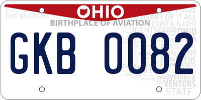 OH license plate GKB0082