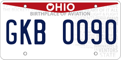 OH license plate GKB0090