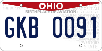 OH license plate GKB0091