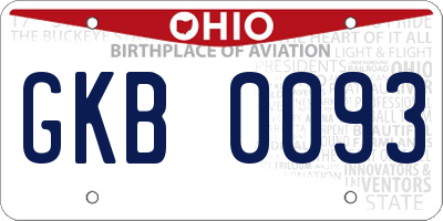 OH license plate GKB0093
