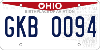 OH license plate GKB0094