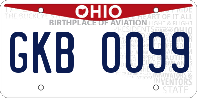 OH license plate GKB0099