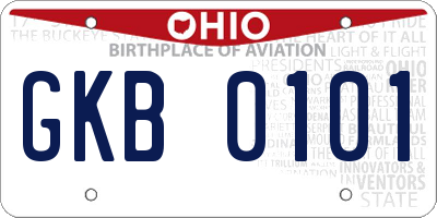 OH license plate GKB0101