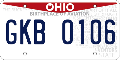 OH license plate GKB0106