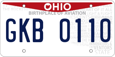OH license plate GKB0110