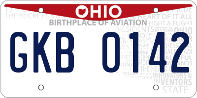 OH license plate GKB0142