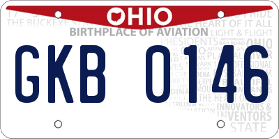 OH license plate GKB0146