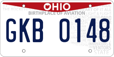 OH license plate GKB0148
