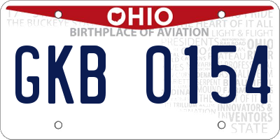 OH license plate GKB0154