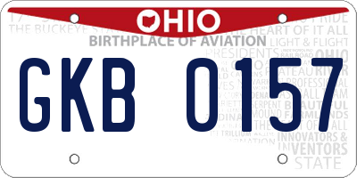 OH license plate GKB0157