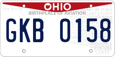 OH license plate GKB0158