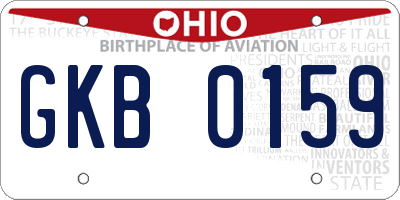 OH license plate GKB0159