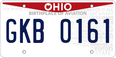 OH license plate GKB0161