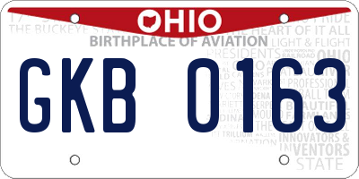 OH license plate GKB0163