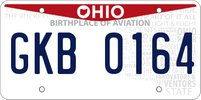 OH license plate GKB0164