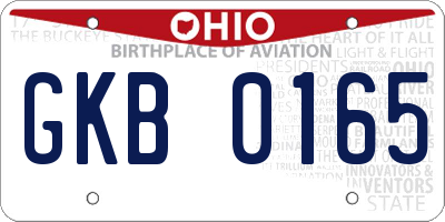 OH license plate GKB0165