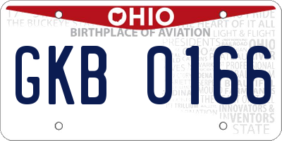 OH license plate GKB0166