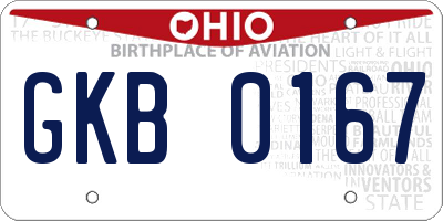 OH license plate GKB0167