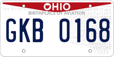 OH license plate GKB0168