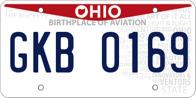 OH license plate GKB0169